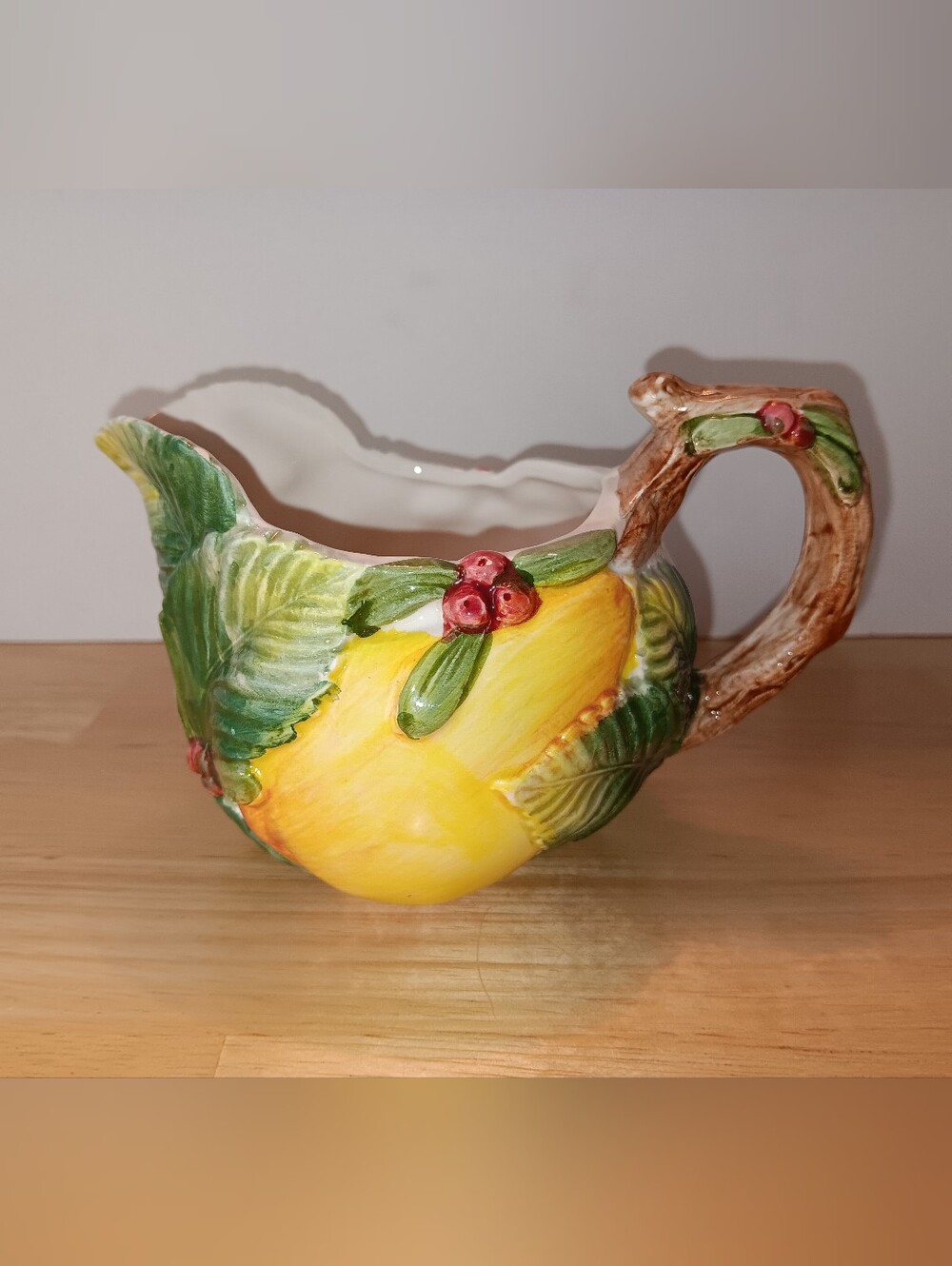 Fitz & Floyd Partridge In A Pear Tree 1991 Holiday Creamer